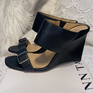 Ann Taylor leather wedge mule